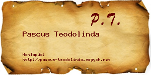 Pascus Teodolinda névjegykártya